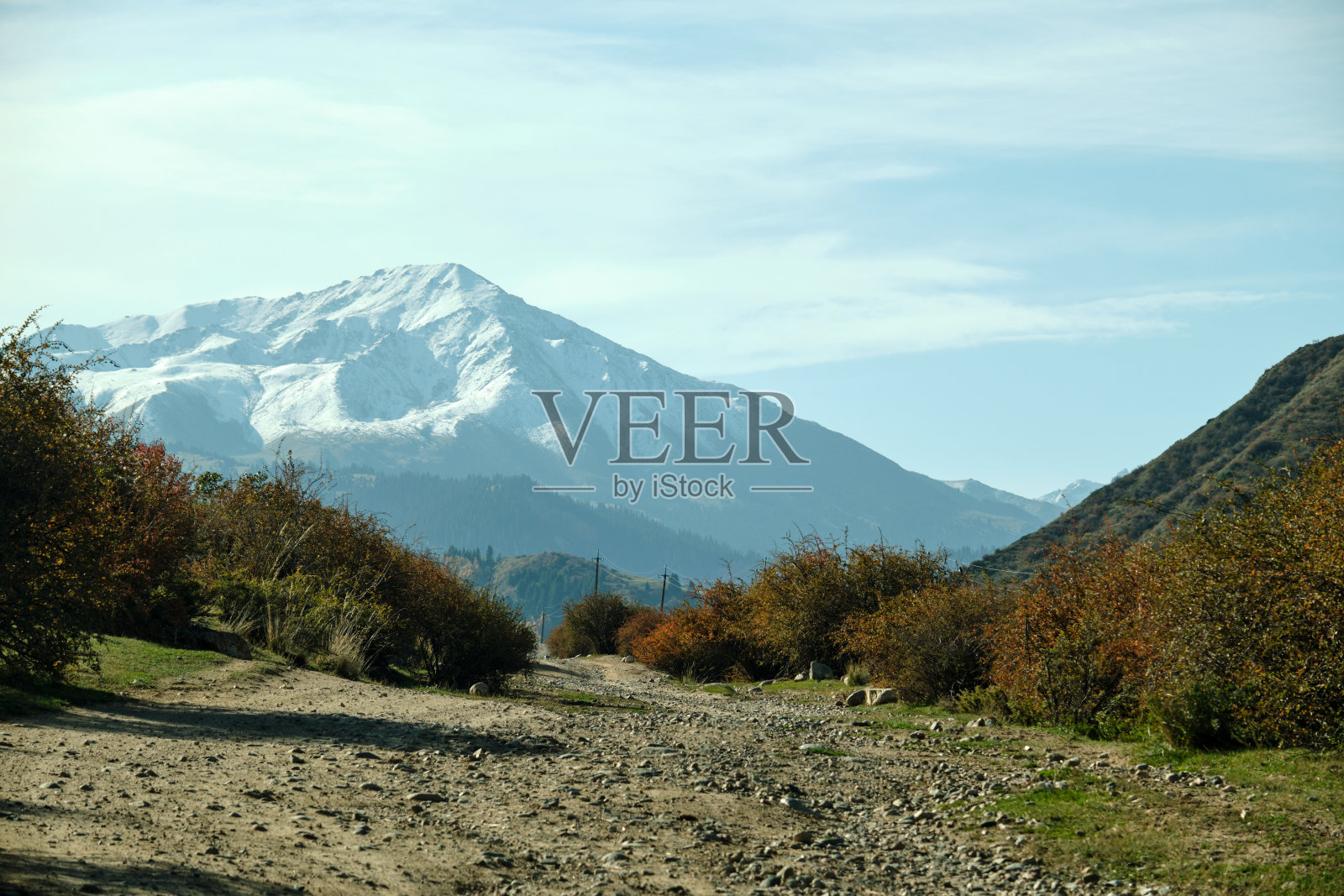阳光明媚的秋日，山峡美景照片摄影图片