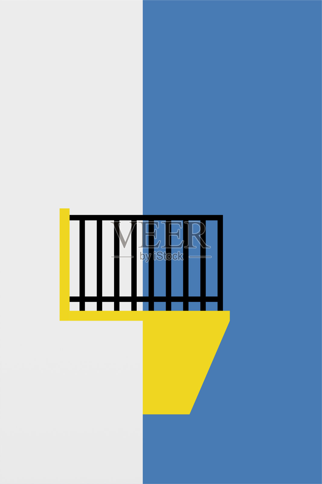 可打印的建筑建筑墙艺术海报插画图片素材