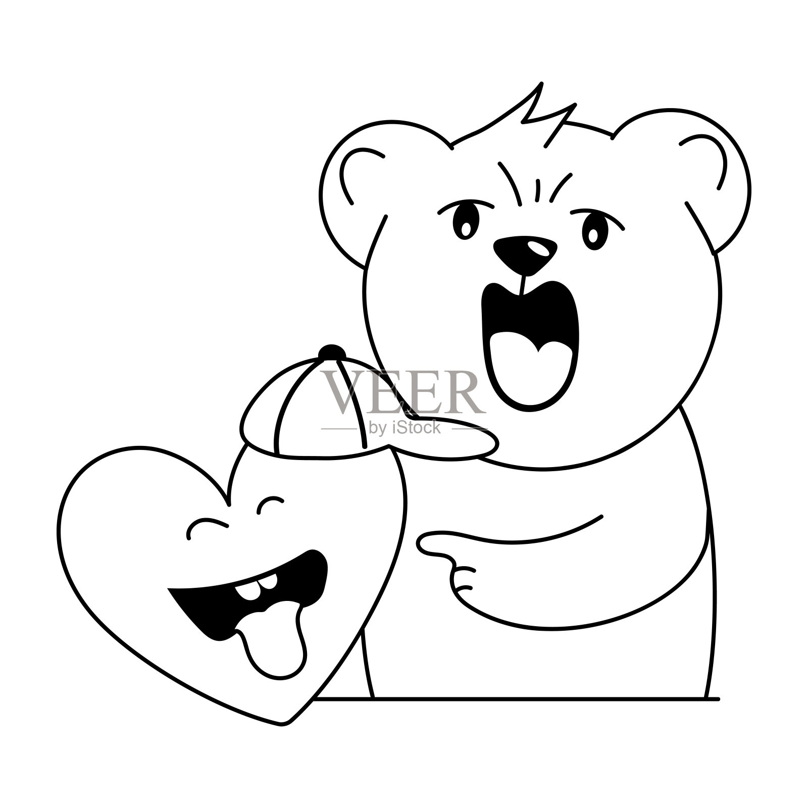 沮丧熊插画图片素材