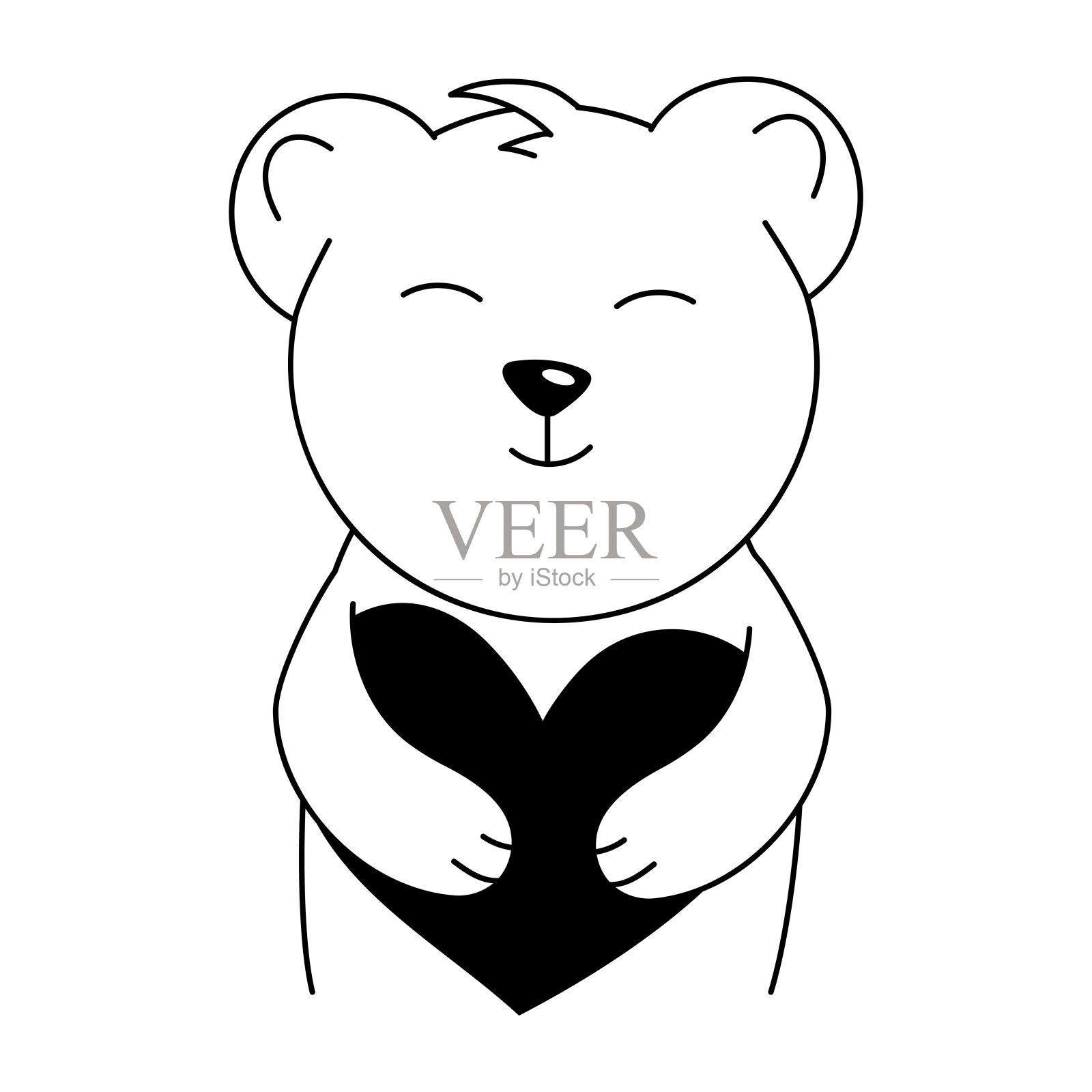 爱熊插画图片素材
