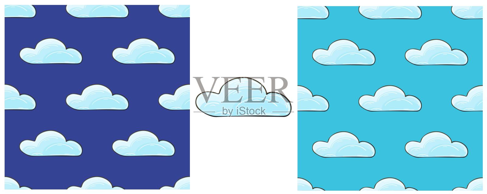 插图手绘风格。设置无缝图案和打印。可用于织物、包装、包装纸等插画图片素材