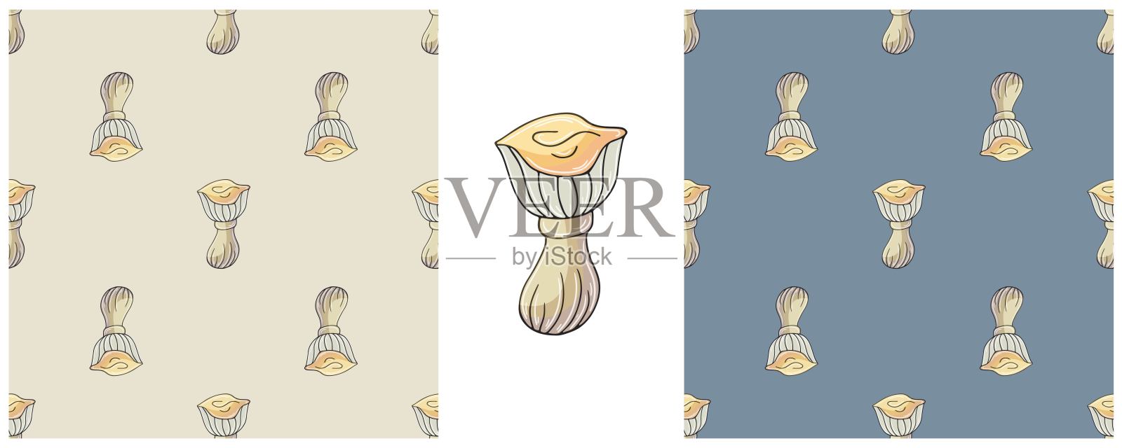 插图手绘风格。设置无缝图案和打印。可用于织物、包装、包装纸等插画图片素材