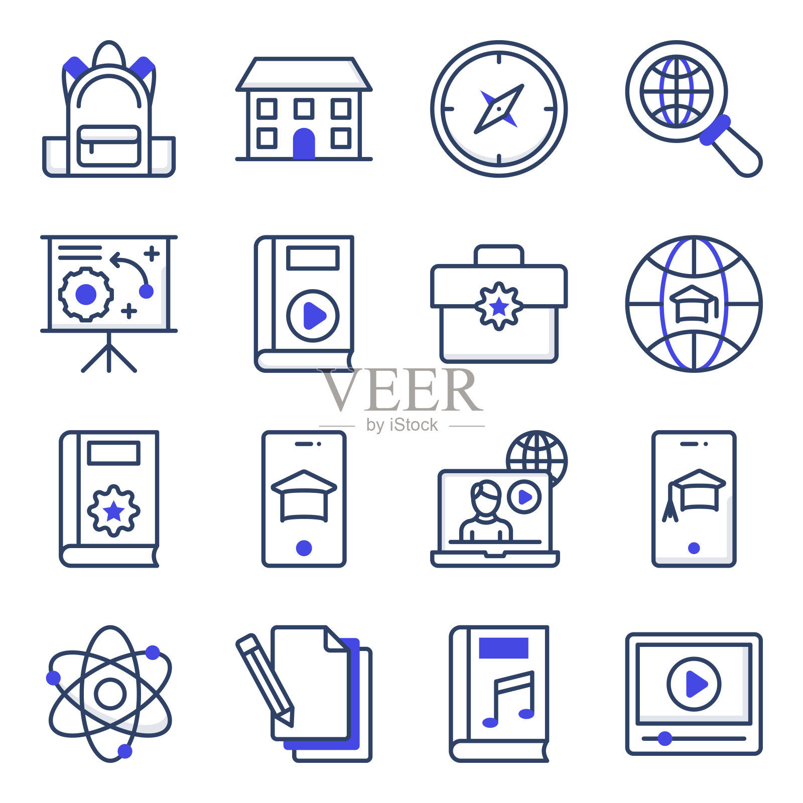 教育平面图标包插画图片素材