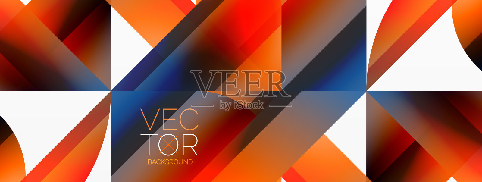 充满活力的颜色，三角形和圆圈在白色插画图片素材