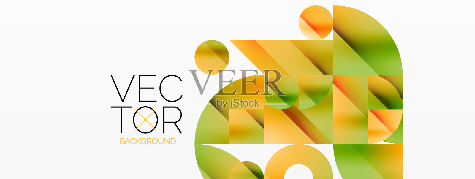 圆形和各种形状汇聚成时尚插画图片素材