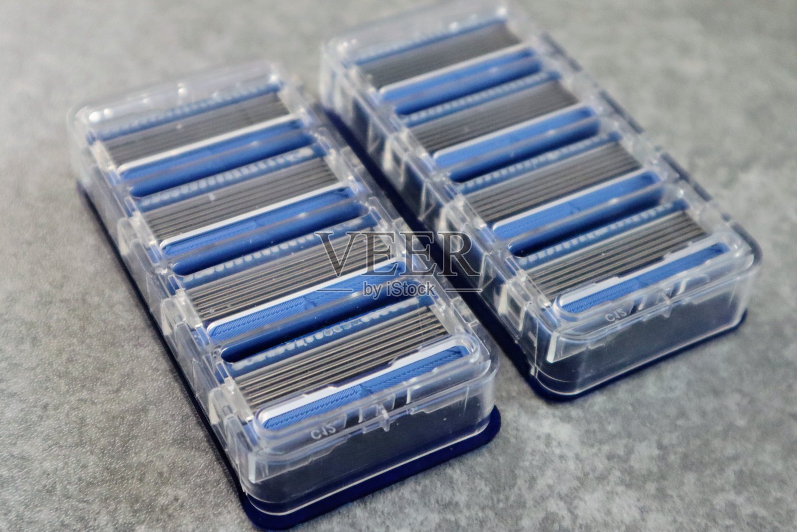 新剃须刀片的特写照片摄影图片