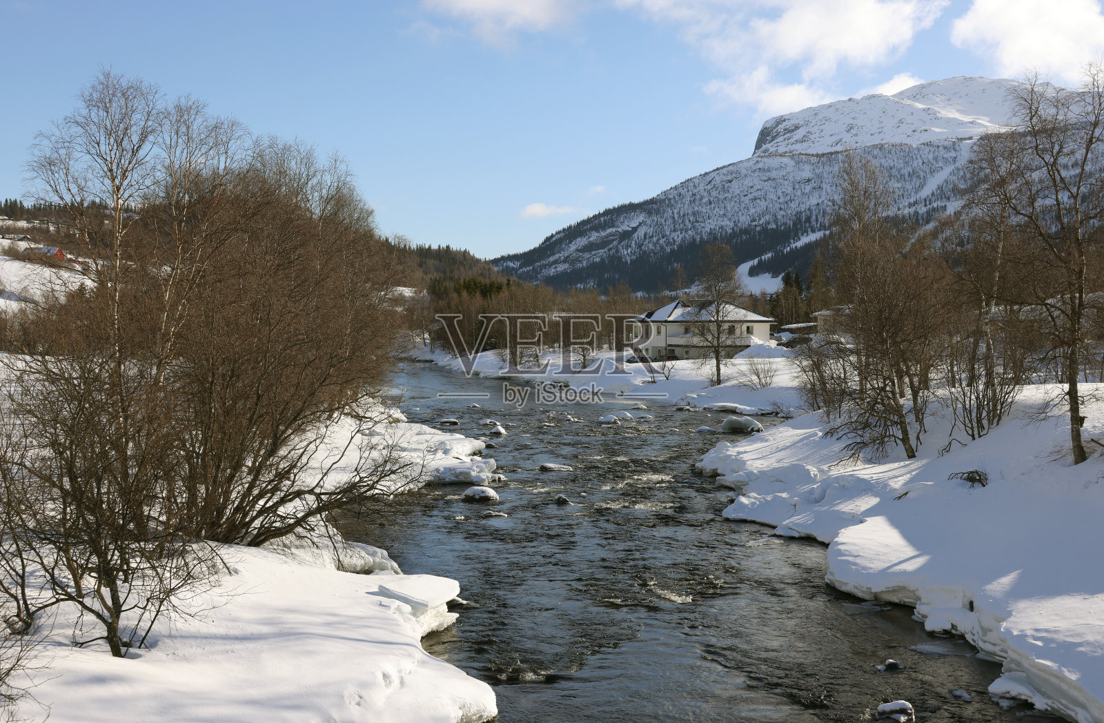 高山冬季景观在Hemsedal路线照片摄影图片