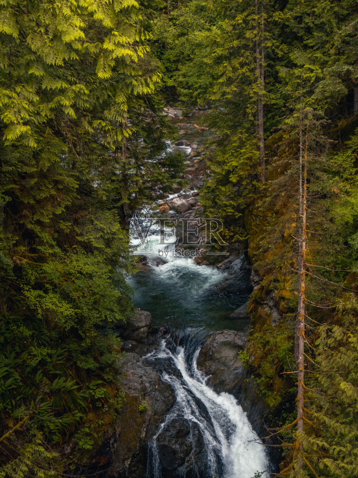 不列颠哥伦比亚省美丽的瀑布照片摄影图片