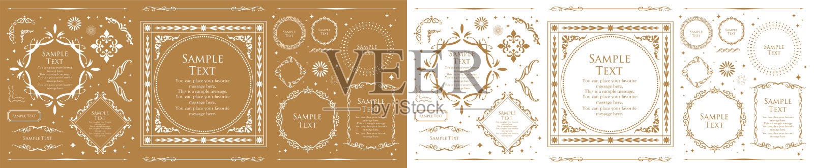 浪漫和华丽的成人可爱古董框架插画图片素材