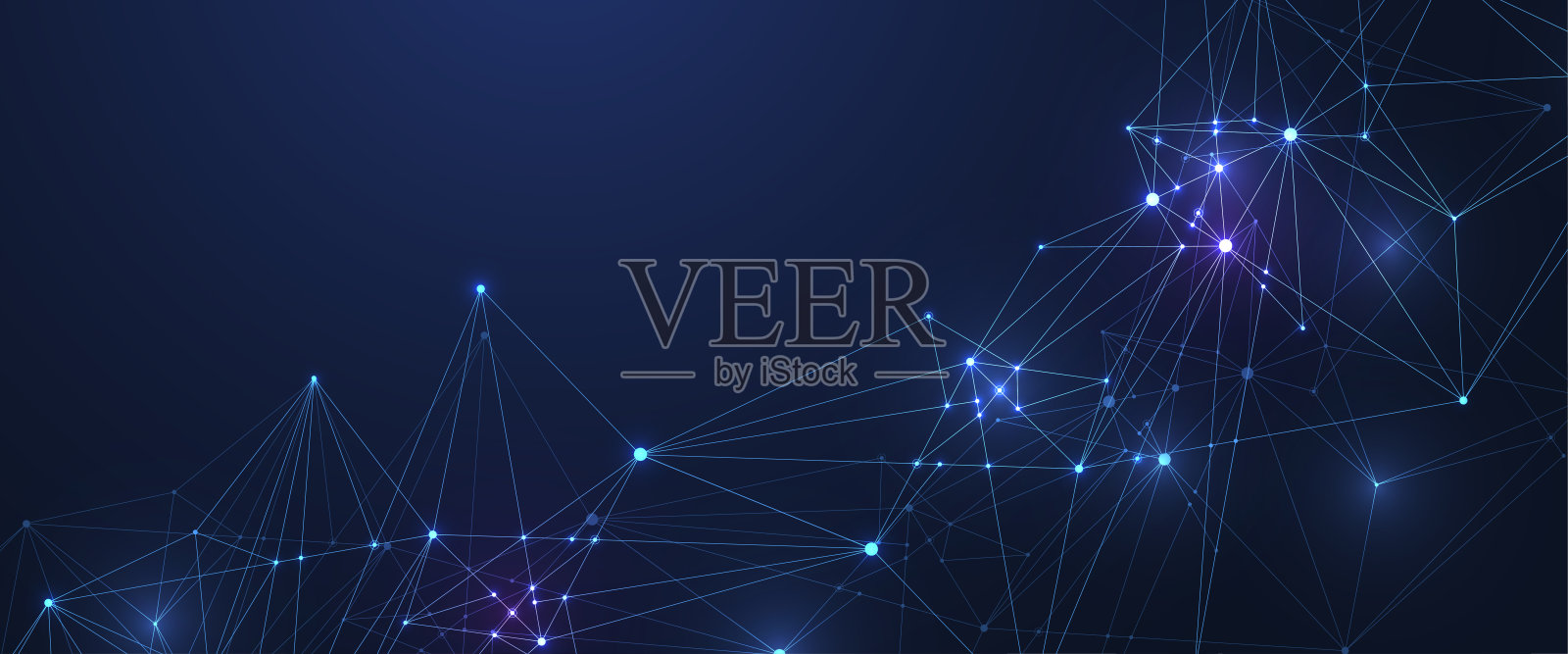 图形抽象的背景交流。透视背景的深度。大数据复杂。最小阵列与化合物线和点。数字数据可视化。大数据矢量图插画图片素材