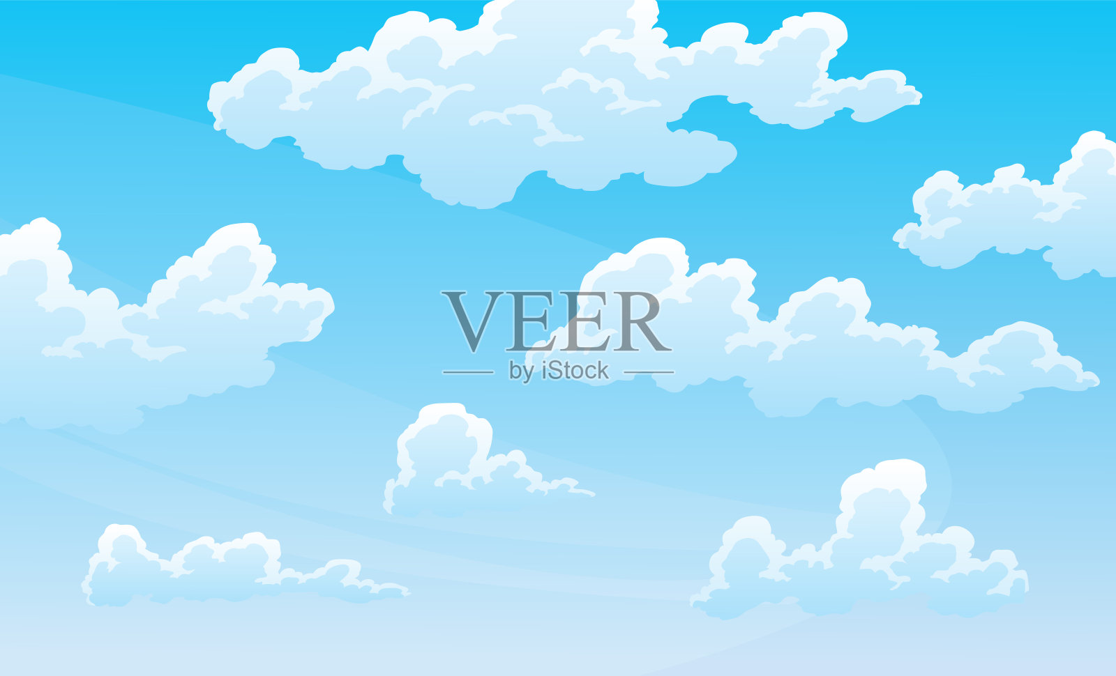 天空和云在手绘水彩背景。时尚的设计通风的气氛，矢量插图插画图片素材