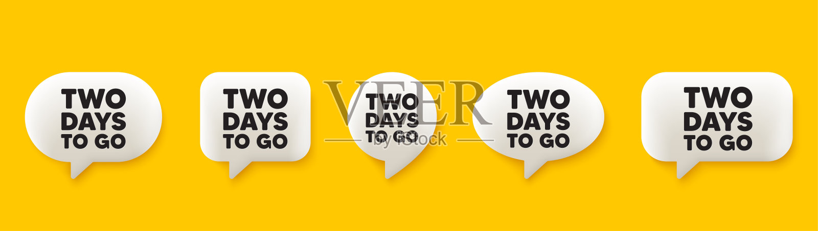 还有2天。特价价格标志。3d语音聊天气泡。向量插画图片素材