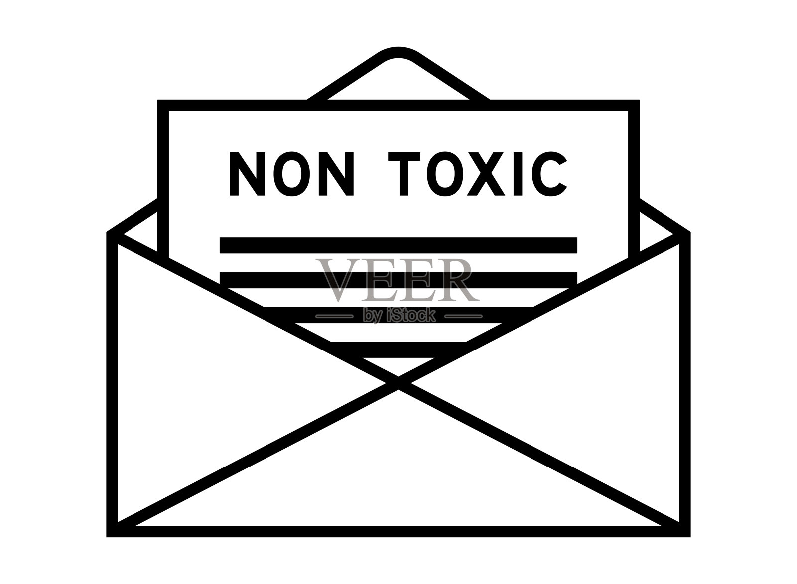 信封和信笺的标题为“无毒”字样插画图片素材