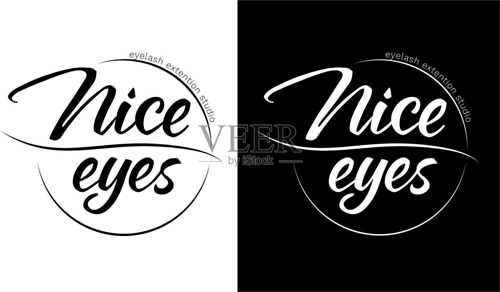 睫毛延长工作室，美容院或商店的标志插画图片素材