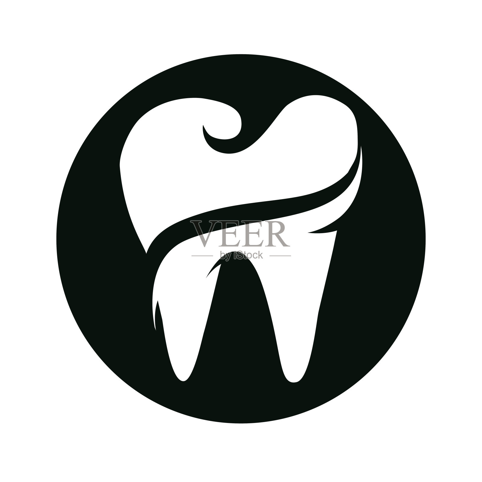 牙科标志设计矢量模板。创意牙医标志。牙科诊所矢量标志。插画图片素材