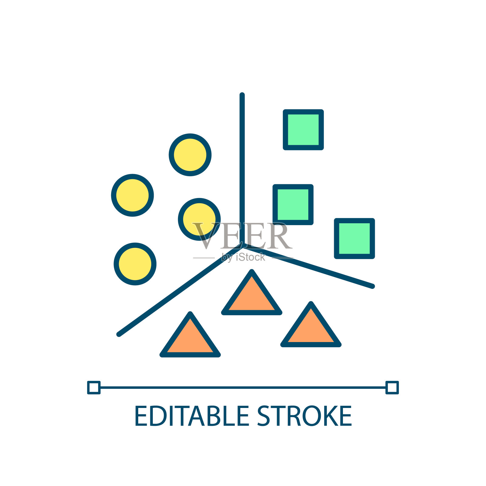 二维可编辑的异常检测细线图标插画图片素材