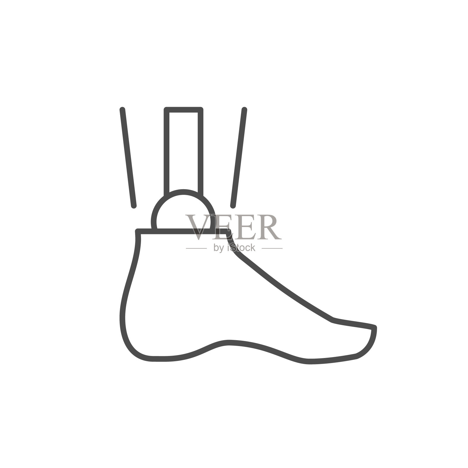 腿部假体线条轮廓图标插画图片素材