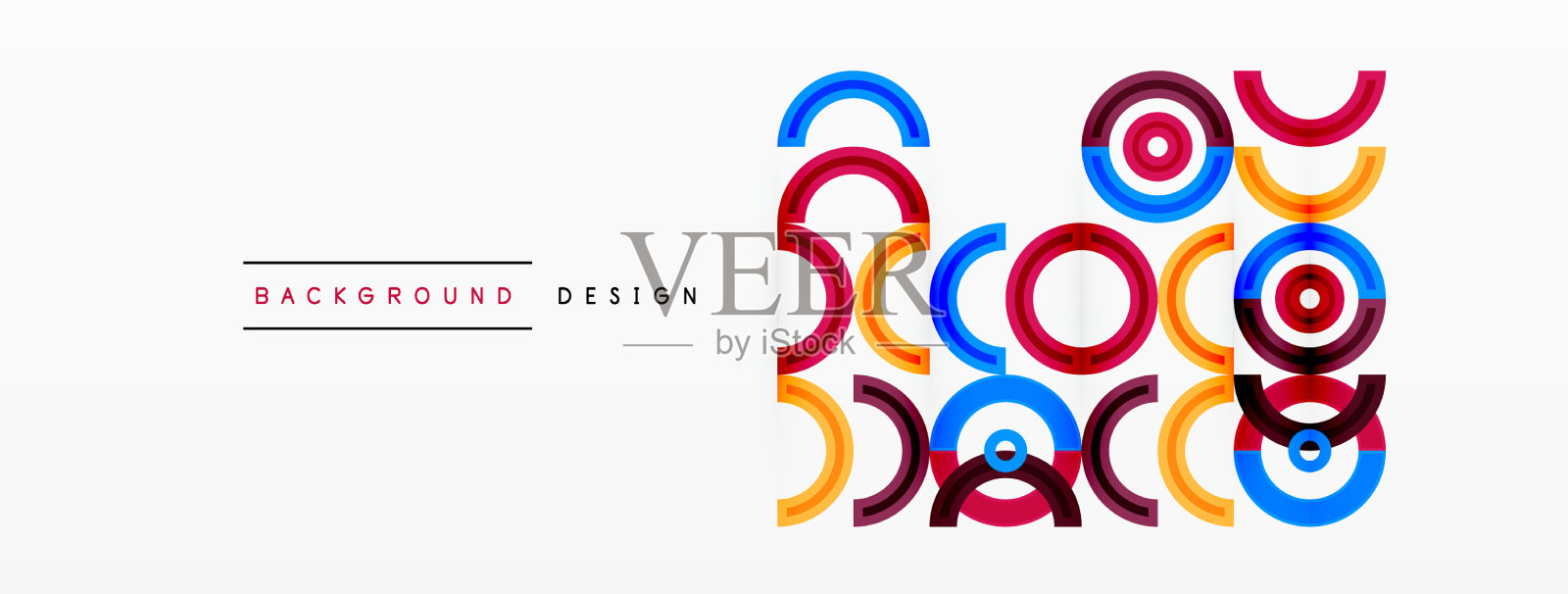 彩色的圆形抽象背景，充满活力插画图片素材