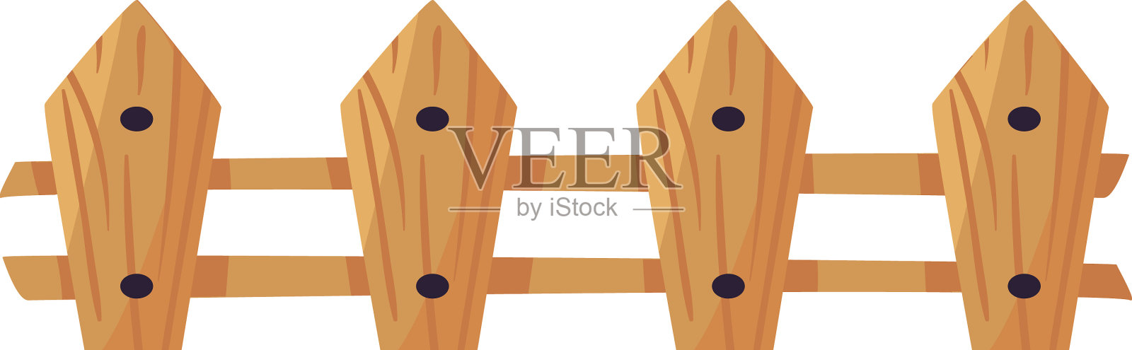 花园木桩篱笆插画图片素材