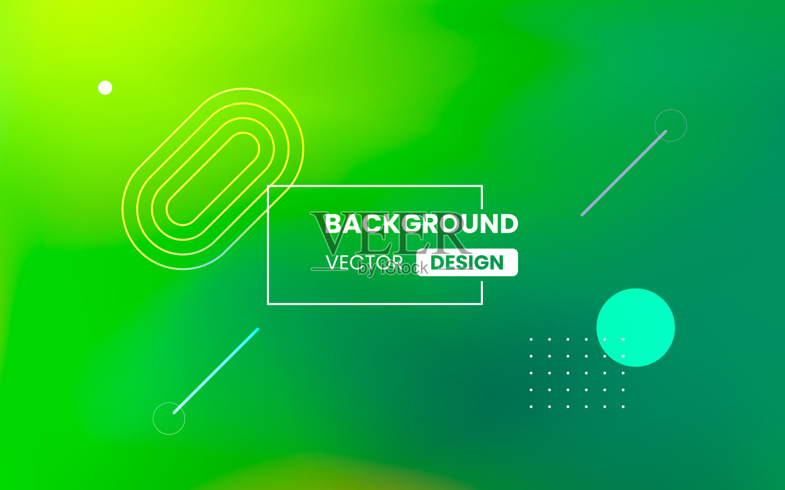 模糊渐变彩虹抽象背景与几何圆形形状元素设计插画图片素材