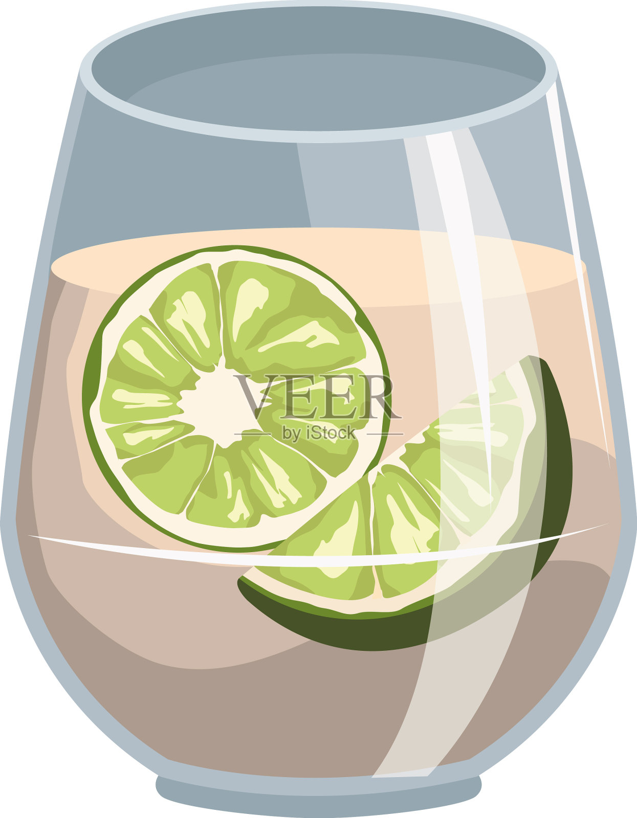 柠檬片水果饮料插画图片素材