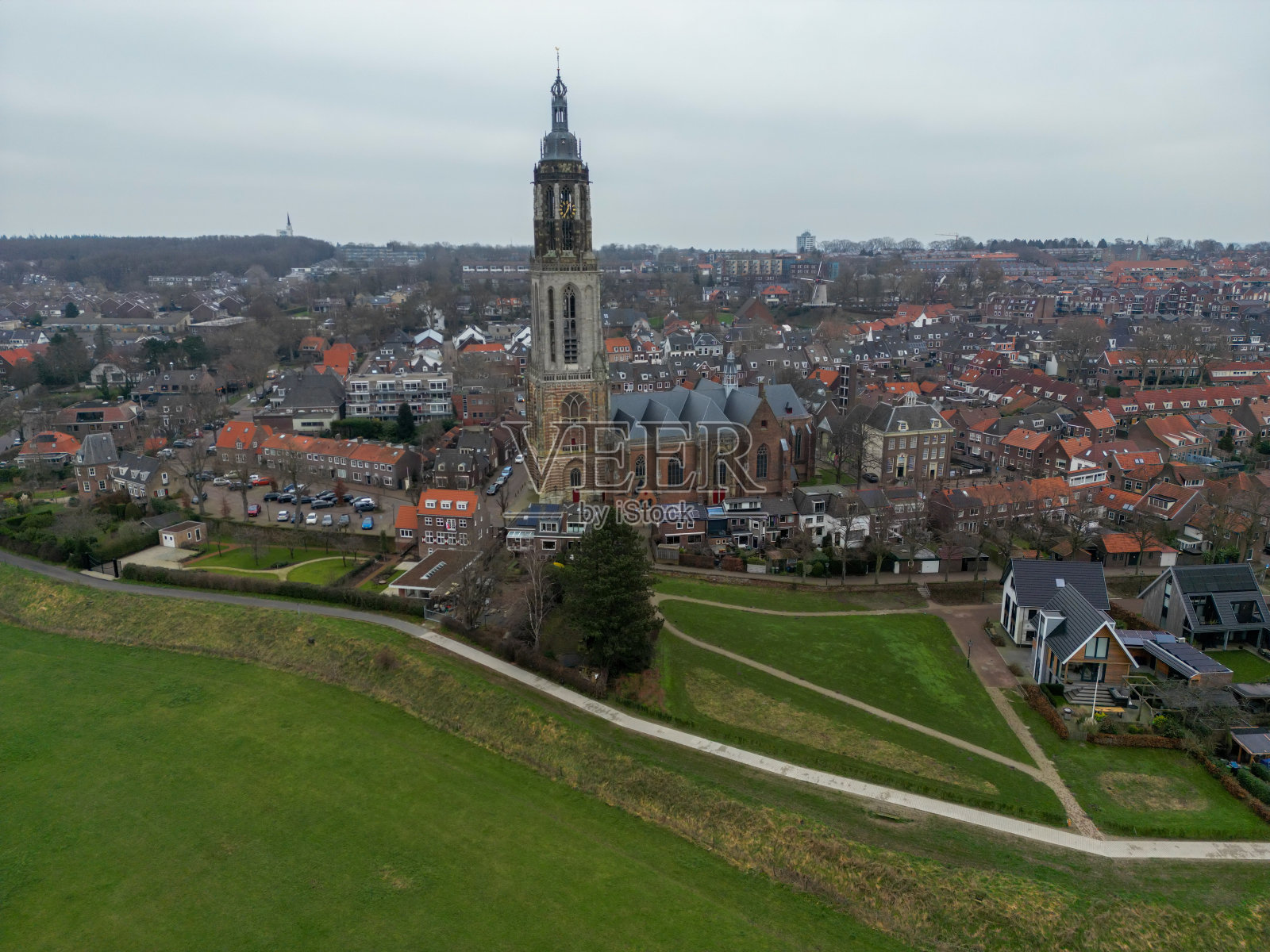 荷兰勒嫩库涅拉的航拍照片照片摄影图片
