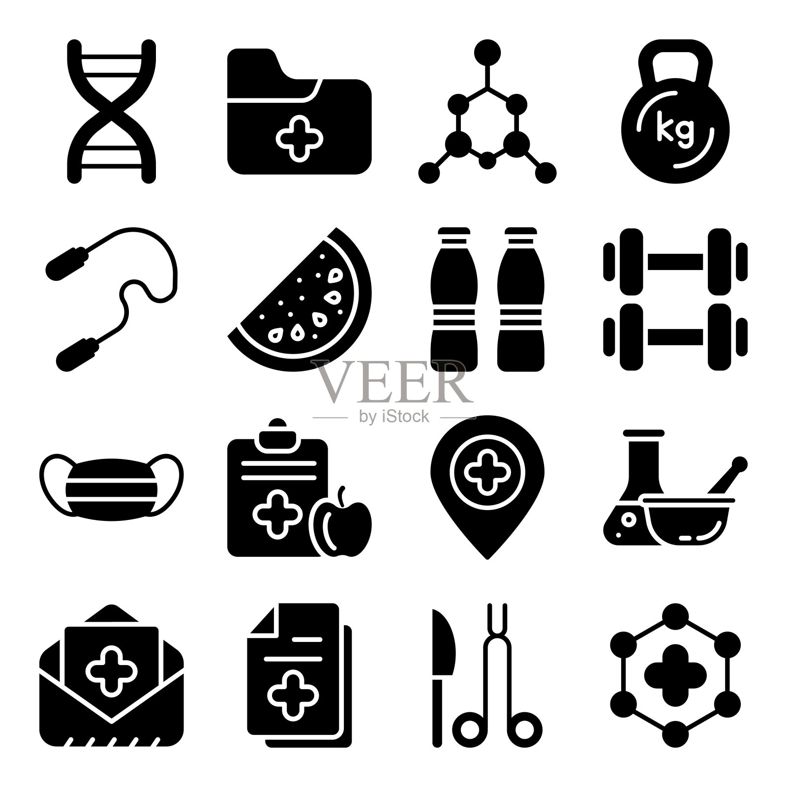 医疗设备实体图标包插画图片素材