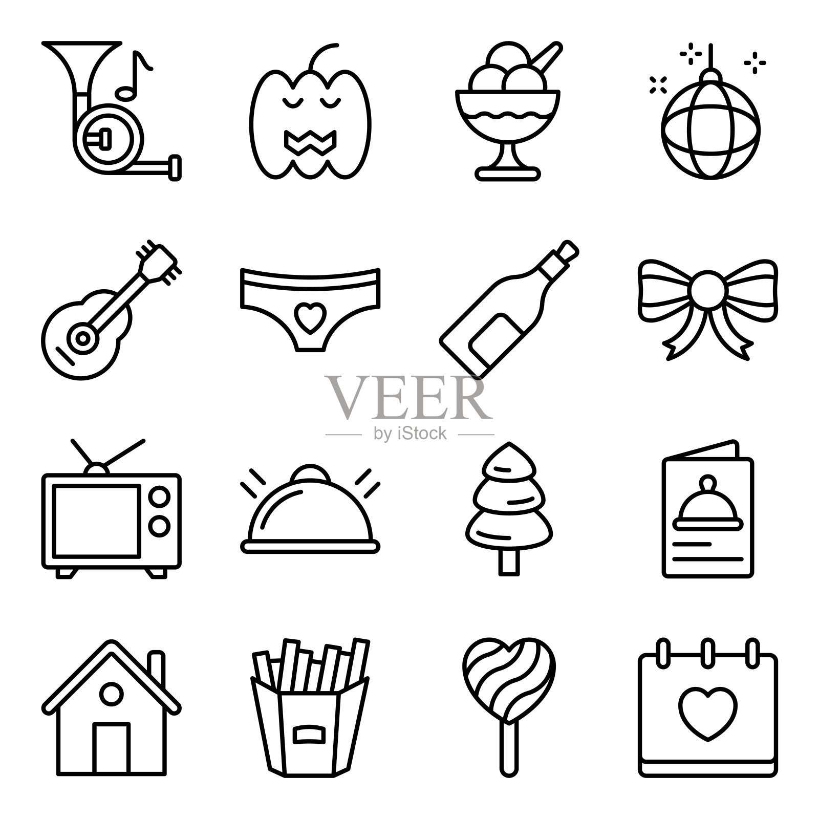 派对活动线性图标合集插画图片素材