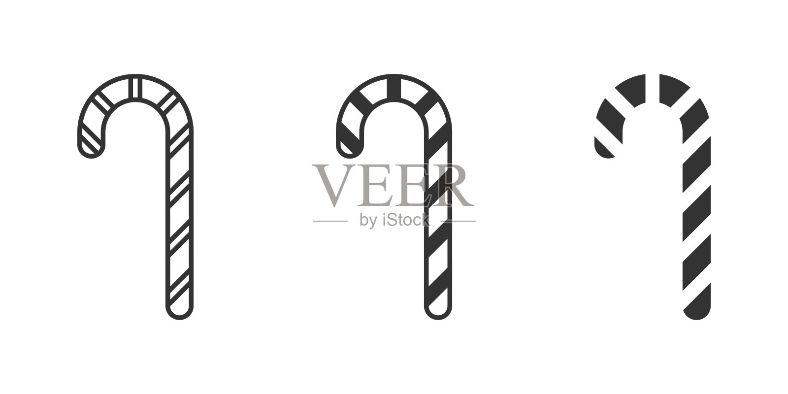 圣诞拐杖糖图标。矢量插图。插画图片素材