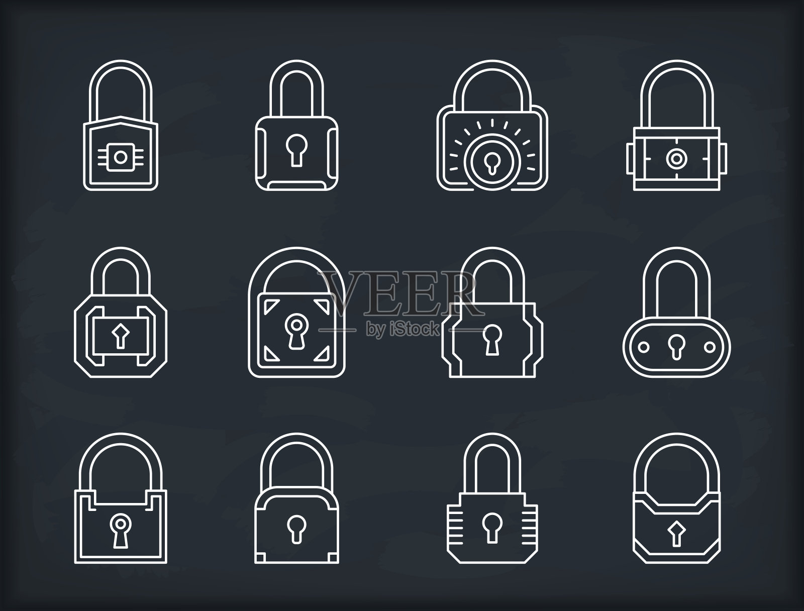 锁线图标插画图片素材