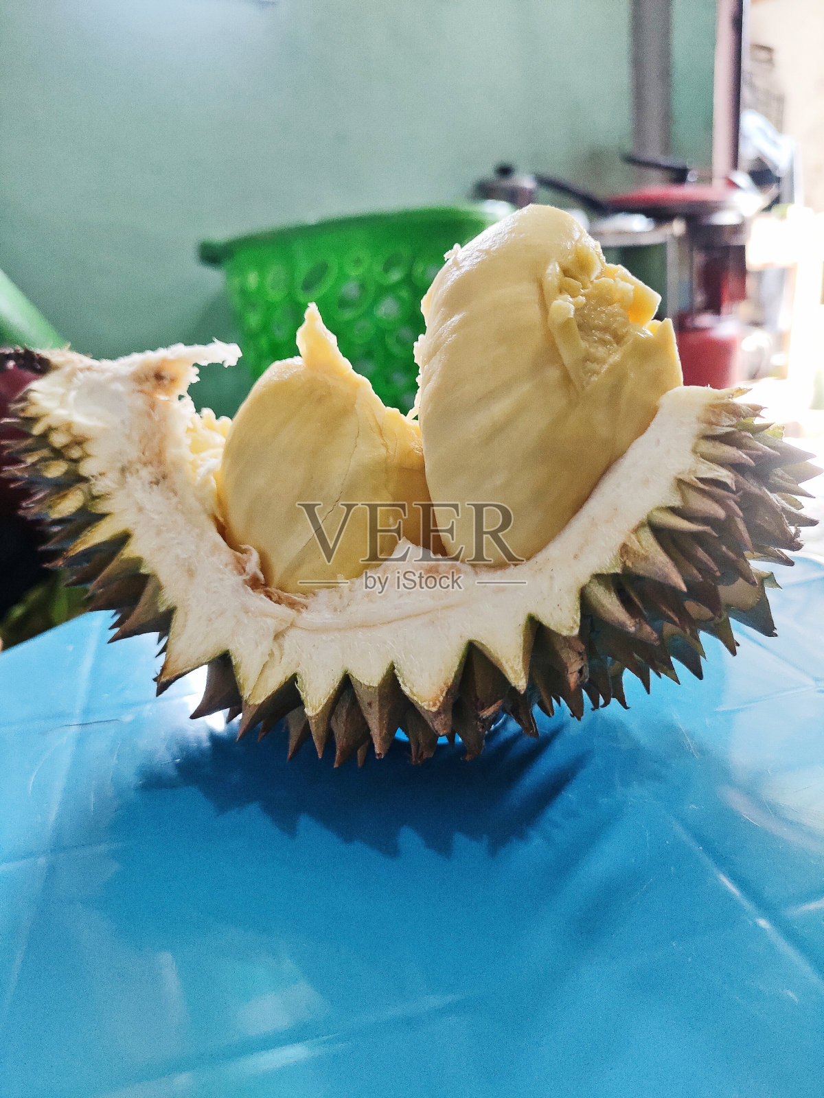 榴莲果肉和榴莲果实照片摄影图片