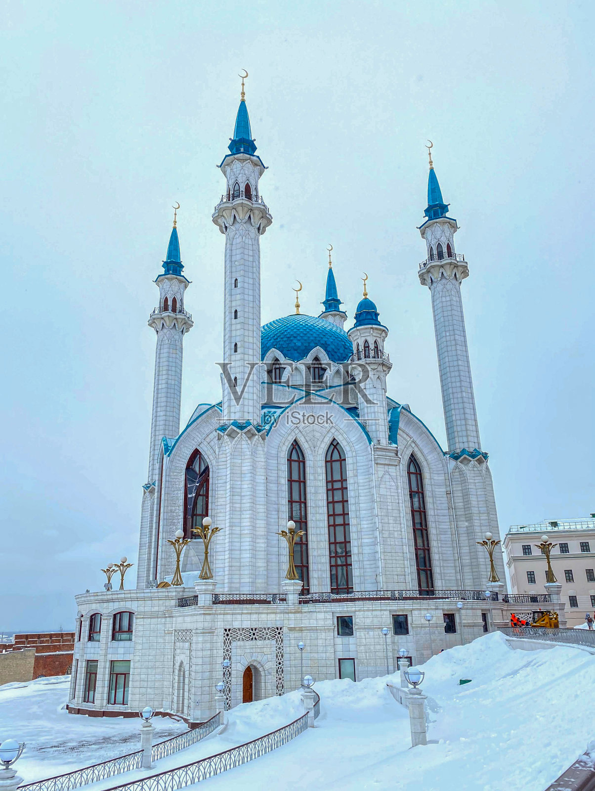 俄罗斯喀山克里姆林宫的库尔沙里夫清真寺照片摄影图片