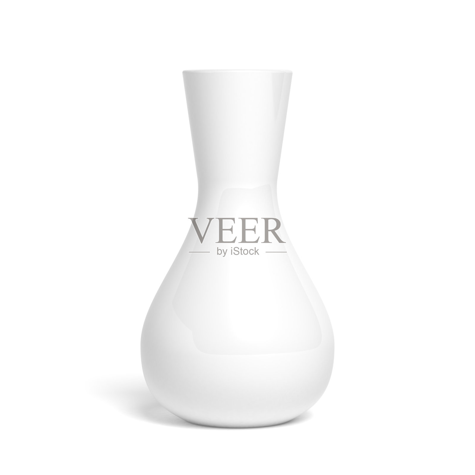 空的陶瓷花瓶孤立在白色的背景。照片摄影图片