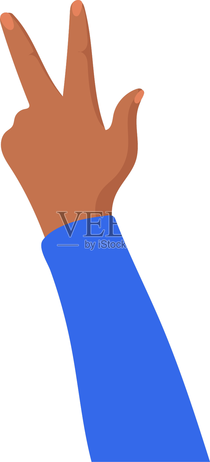 和平手势，象征胜利的两个手指设计元素图片