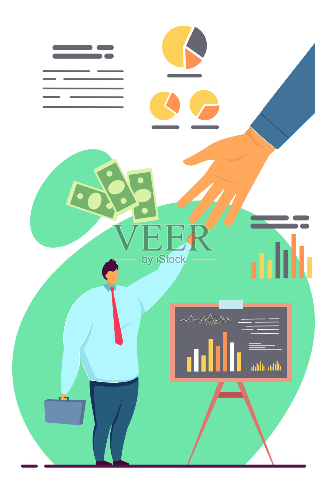 帮助年轻的商人插画图片素材