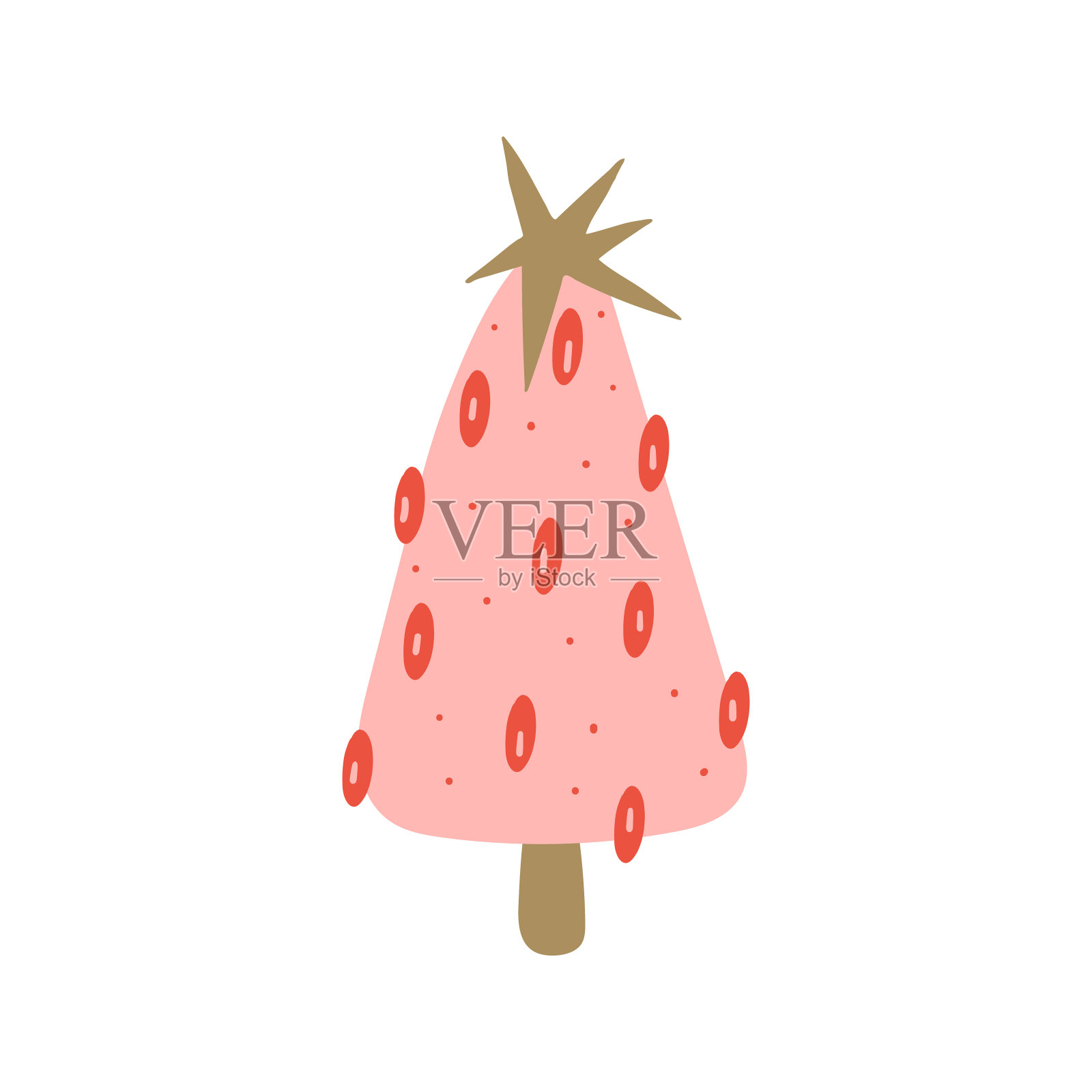 手绘圣诞树插画图片素材