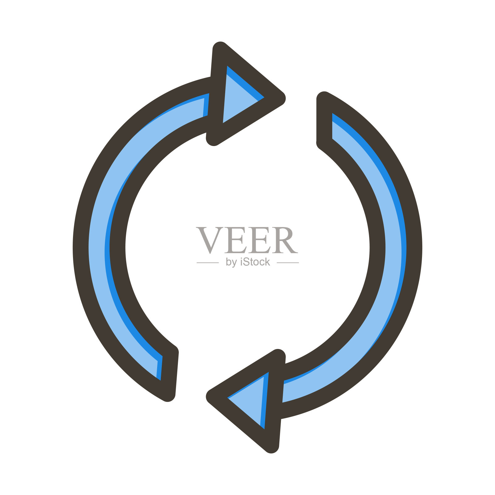 刷新矢量粗线填充颜色图标为个人和商业用途。插画图片素材