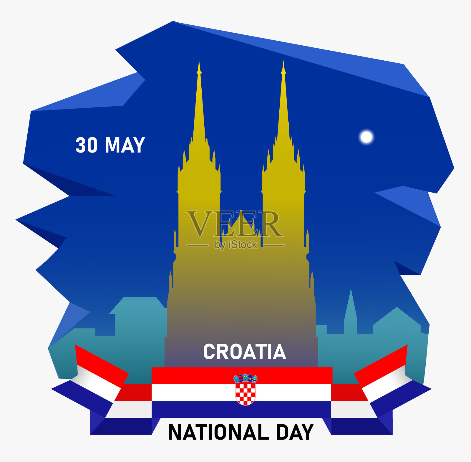 克罗地亚的一天插画图片素材