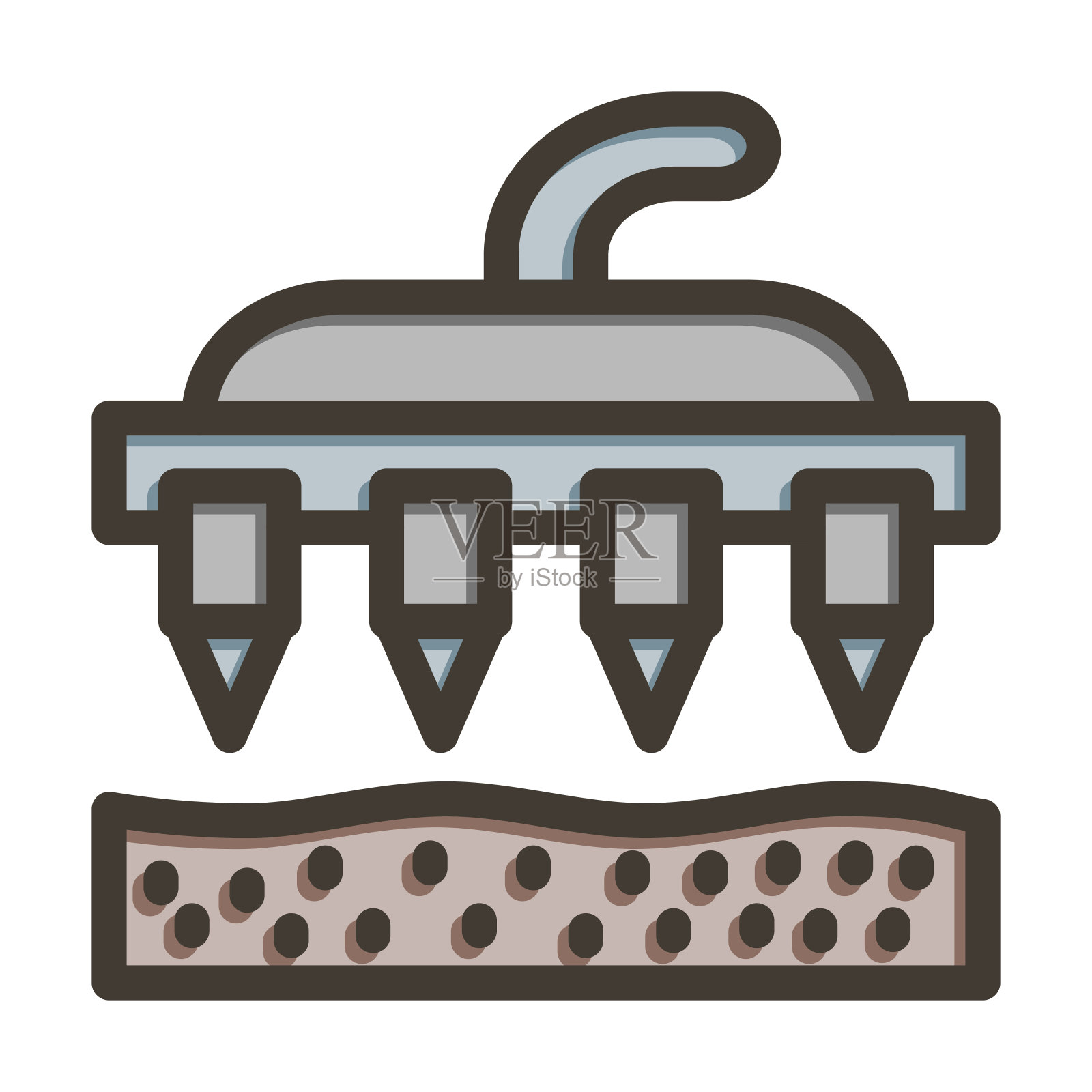 种子矢量粗线填充颜色图标为个人和商业用途。插画图片素材