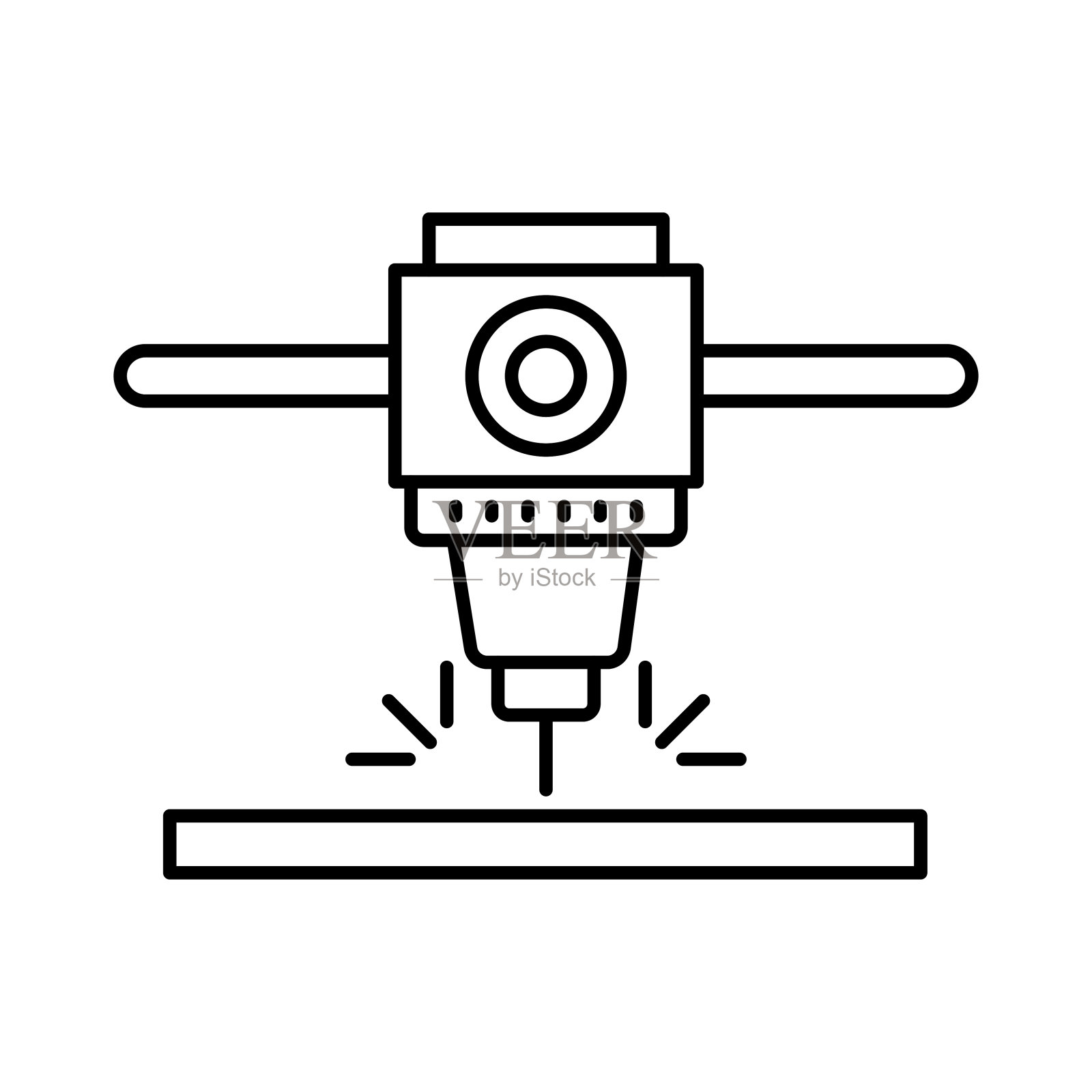 钻孔数控线矢量图标容易修改插画图片素材