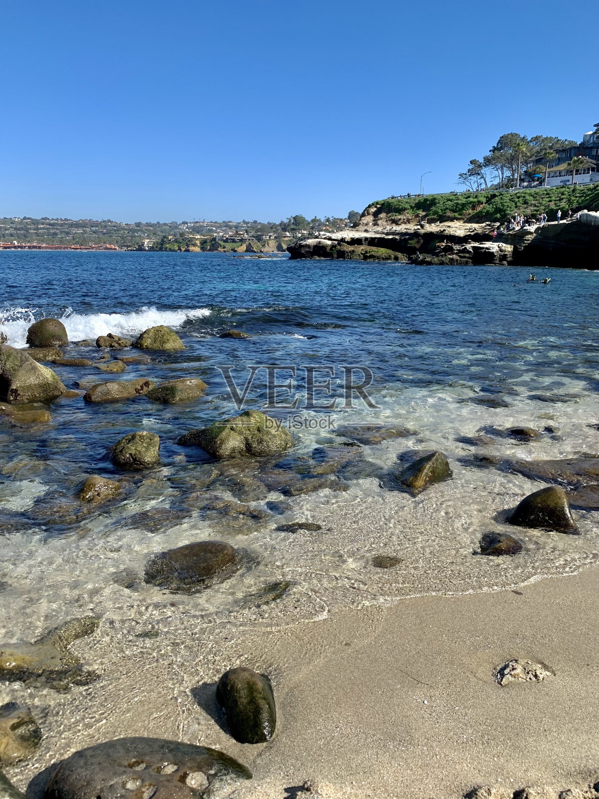 美丽的拉霍亚海滩，圣地亚哥，加利福尼亚照片摄影图片