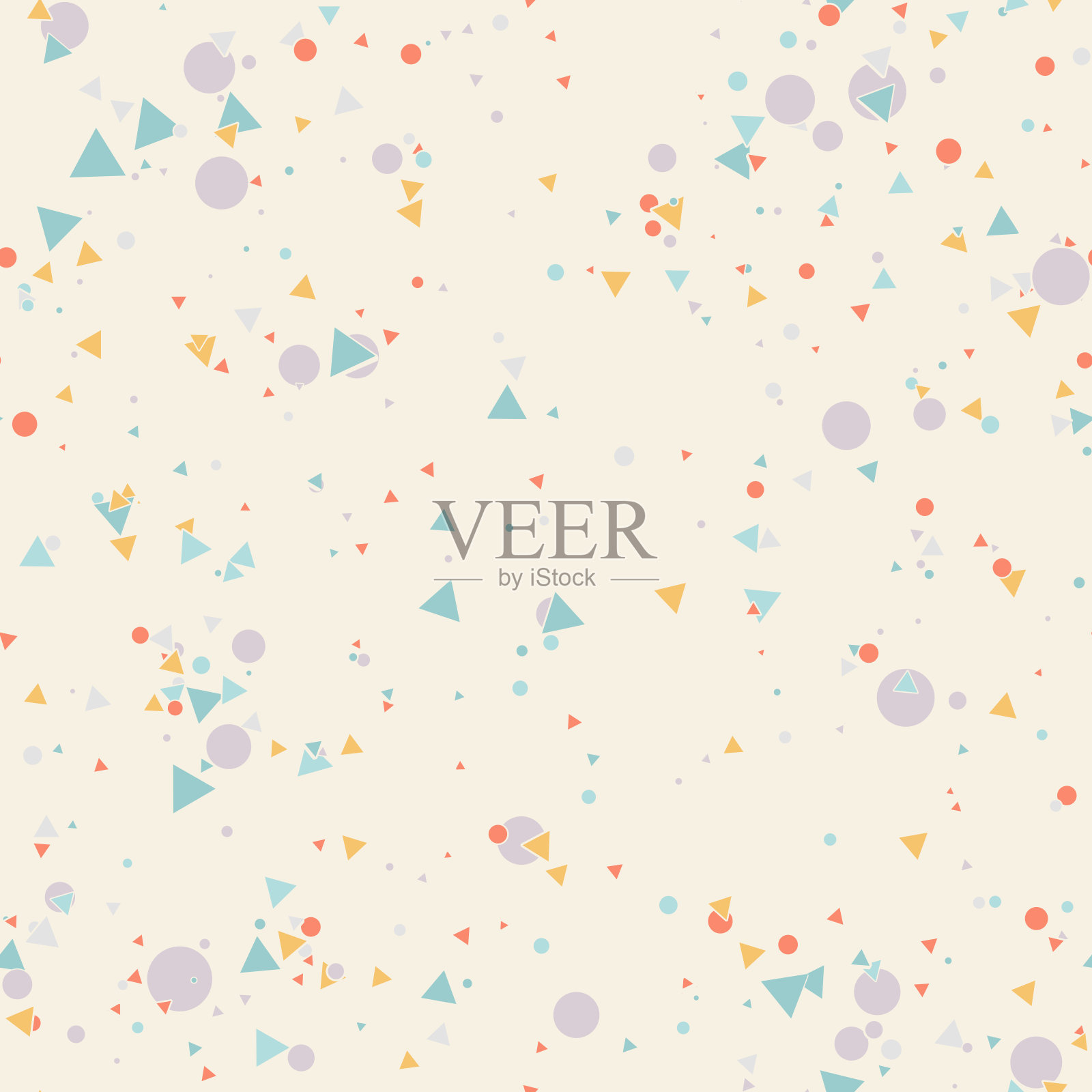 杂乱的无缝图案与点和三角形。插画图片素材