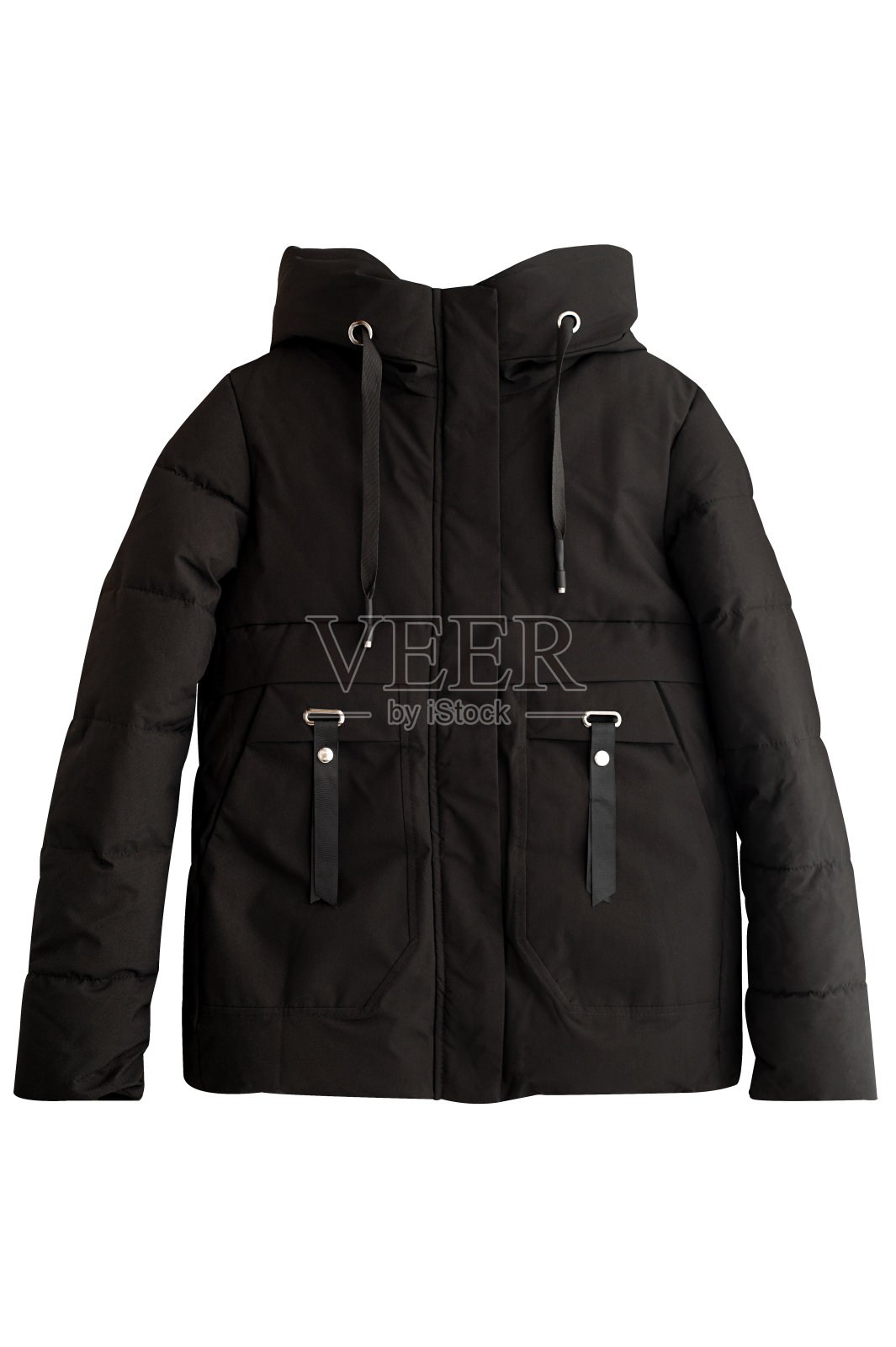 黑白底色女式冬季夹克衫照片摄影图片