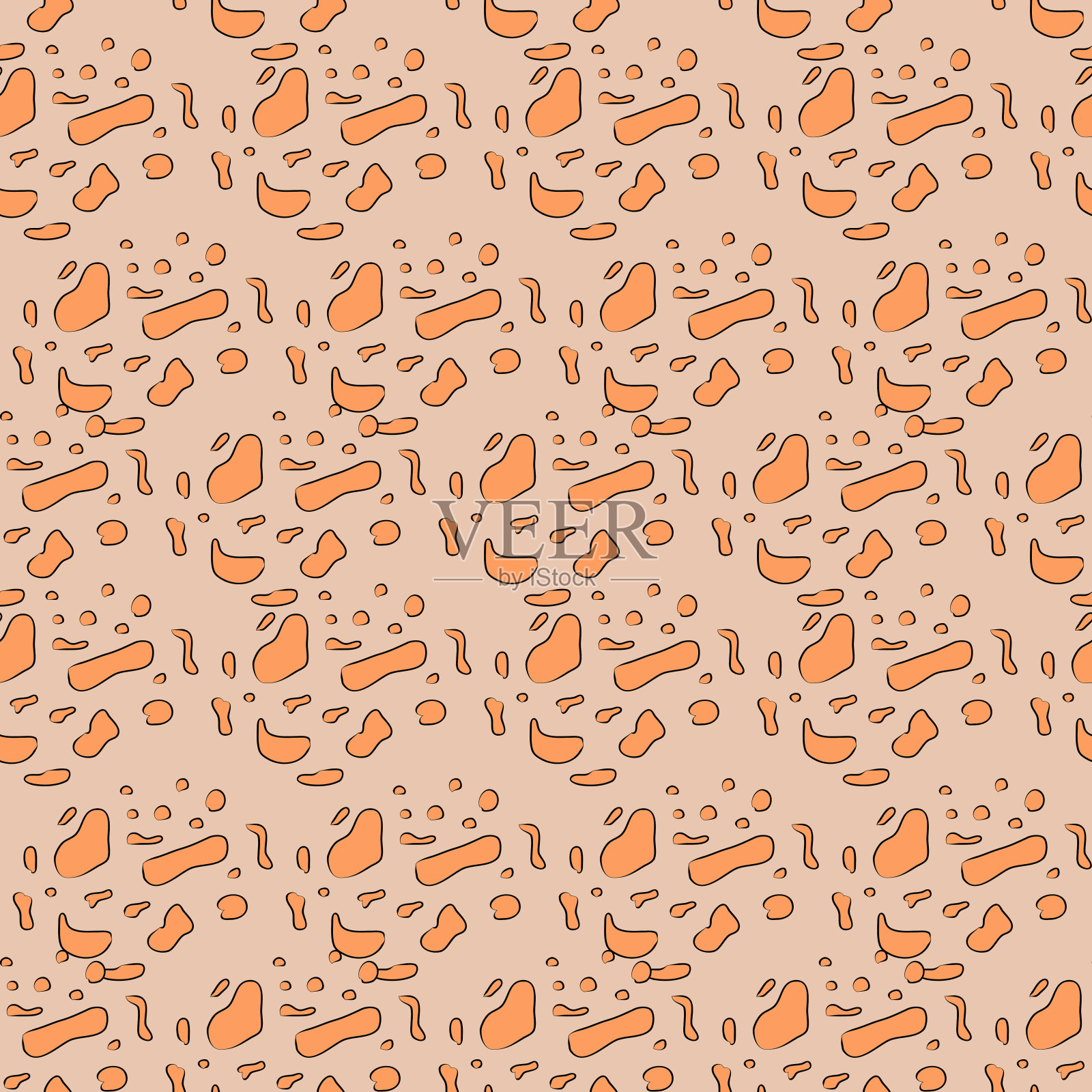 豹点动物装饰，矢量无缝抽象图案插画图片素材