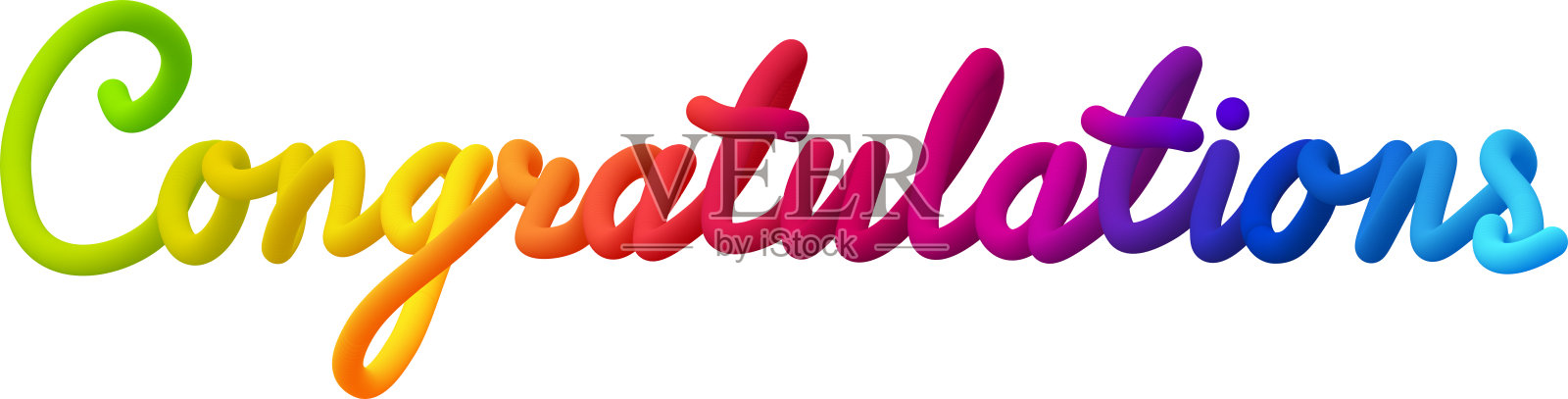 祝贺流体3d扭曲文本混合彩色圆圈。插画图片素材