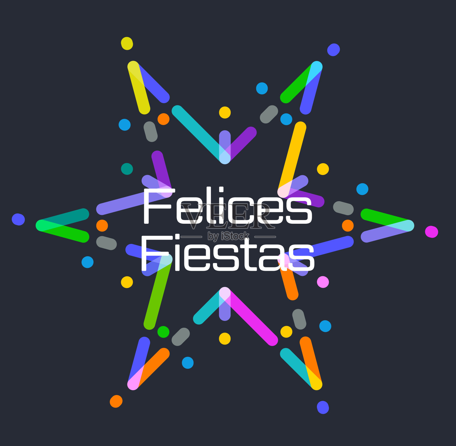 节日快乐(西班牙语)插画图片素材