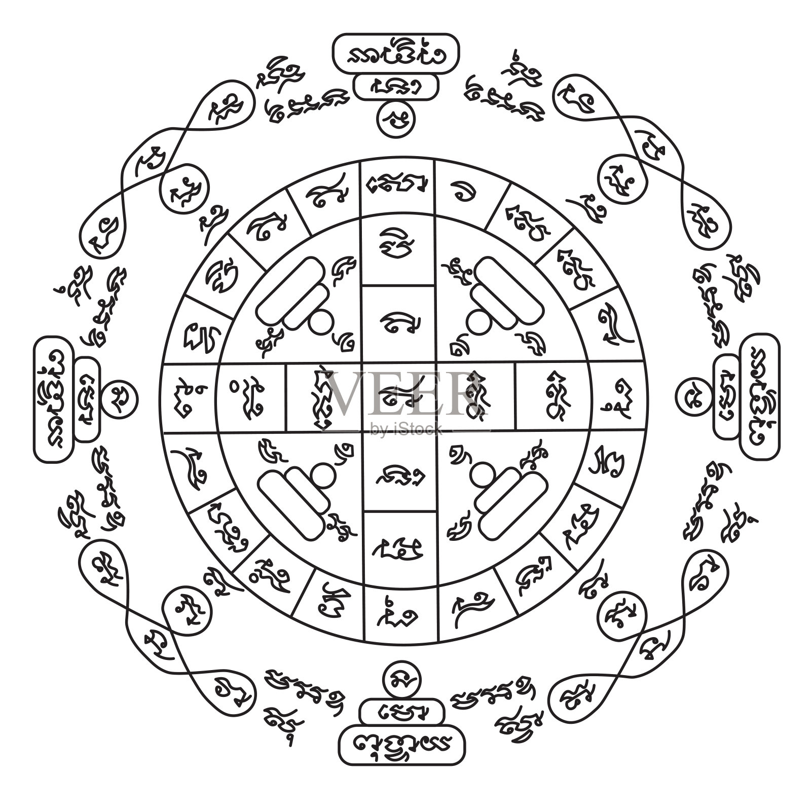 泰国传统纹身插画图片素材