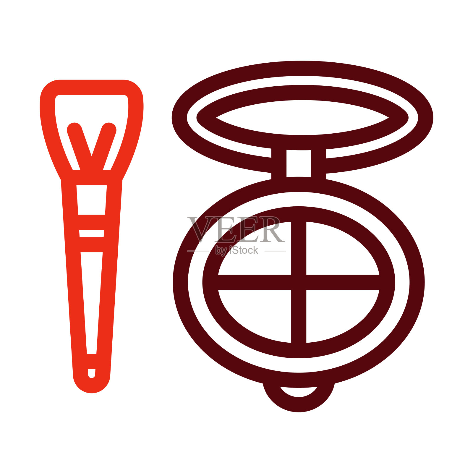 古铜色矢量粗线两种颜色图标的个人和商业用途。插画图片素材