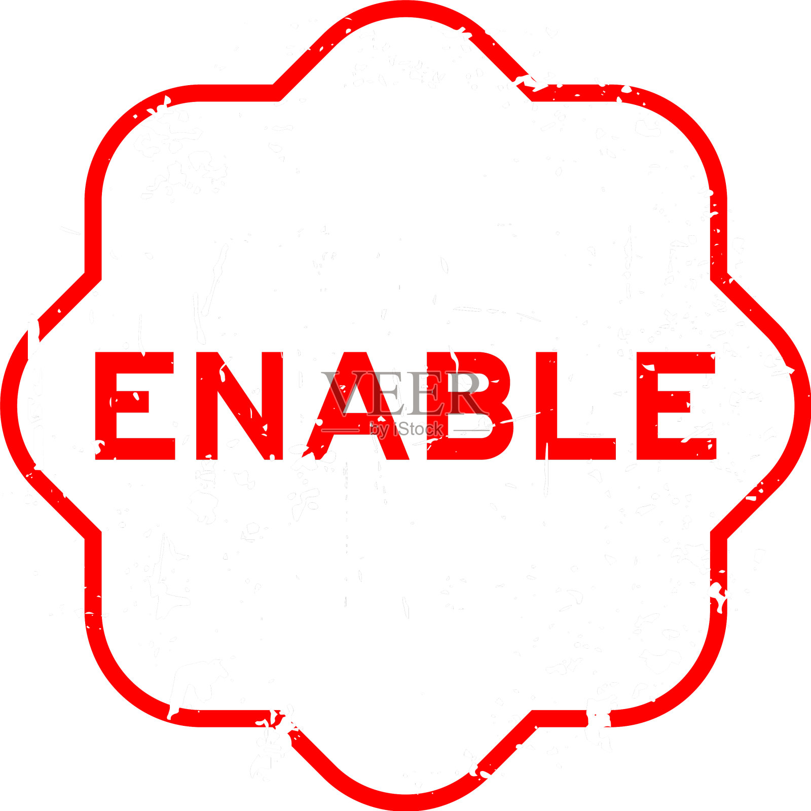 污迹红色使能字橡胶密封印章上用插画图片素材