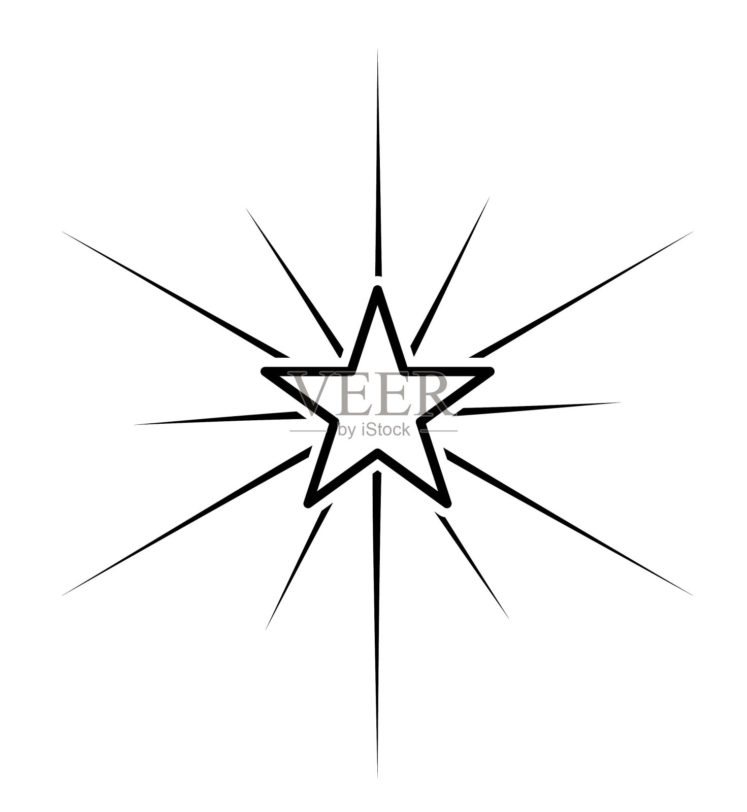 星线图标，矢量最佳线图标。插画图片素材